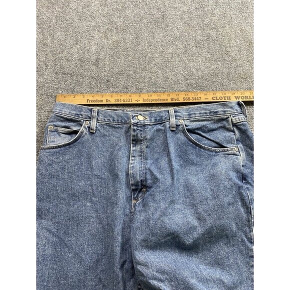 Wrangler Five Star Premium Jeans Mens 40x30 Blue Demin Relaxed Fit Straight Leg - Picture 7 of 10